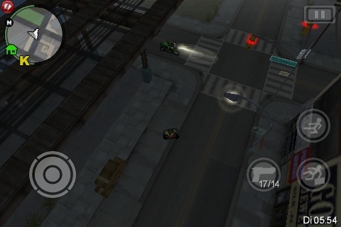 GTA auf dem iPhone Standbilder werden der Grafik nicht gerecht: In Bewegung sieht das Spiel fantastisch aus und überrascht mit Tag/Nachtwechseln und plötzlich einsetzendem Regen …