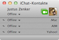 Vereinte Kontaktliste: Alle Konten sind unter Lion in einer Liste zu finden
