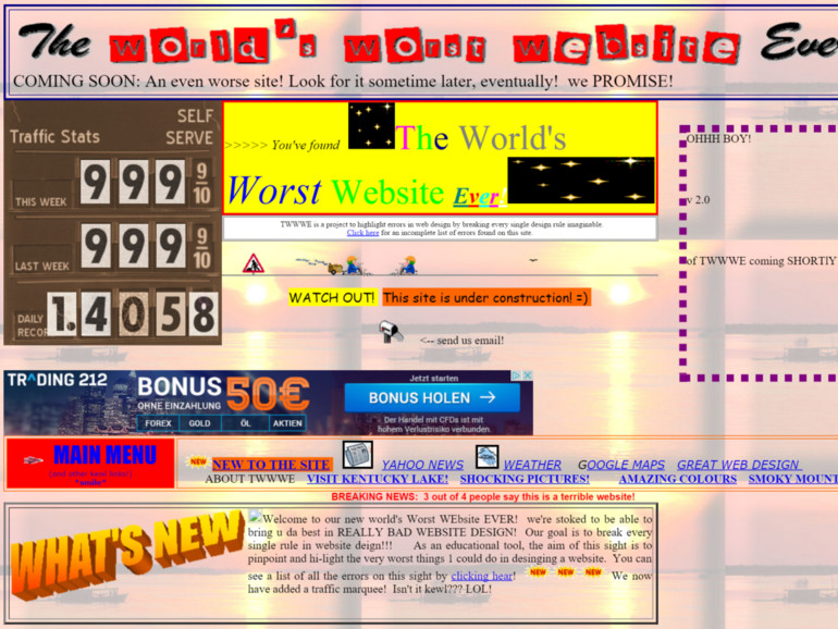 Schlechteste Website Schlechteste Website