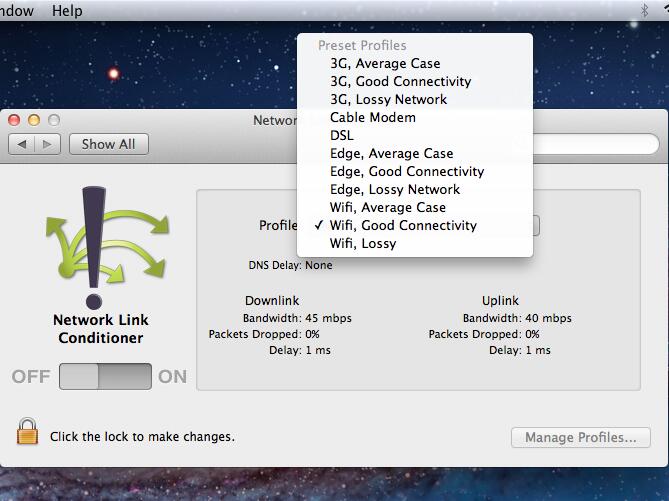 Network Link Conditioner Neues XcodeTool simuliert unterschiedliche