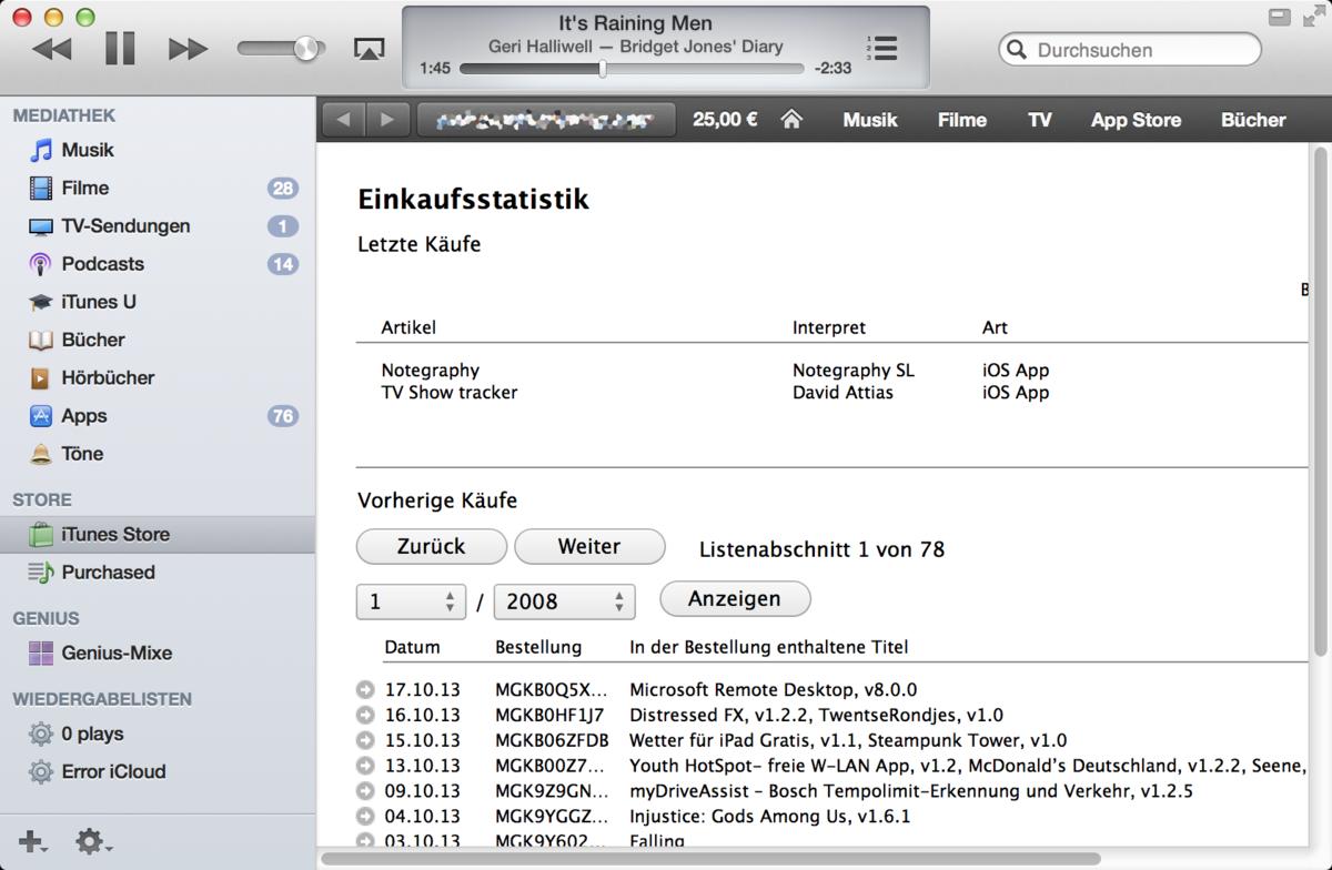 Os X Mavericks Itunes App Store Alte Rechnungen Erneut Anzeigen