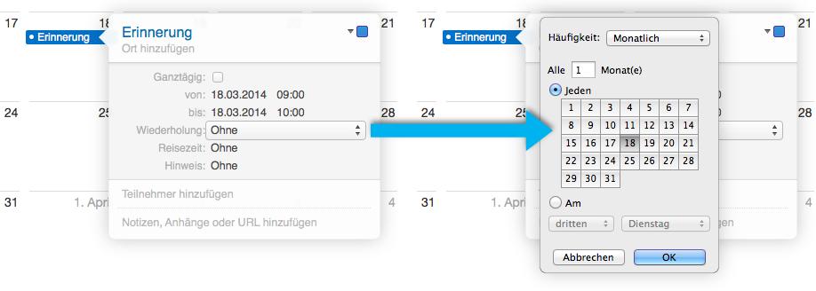 Jeden Monat Am Ersten Wochentag Wiederkehrende Ereignisse Im Kalender Anlegen Mac Life