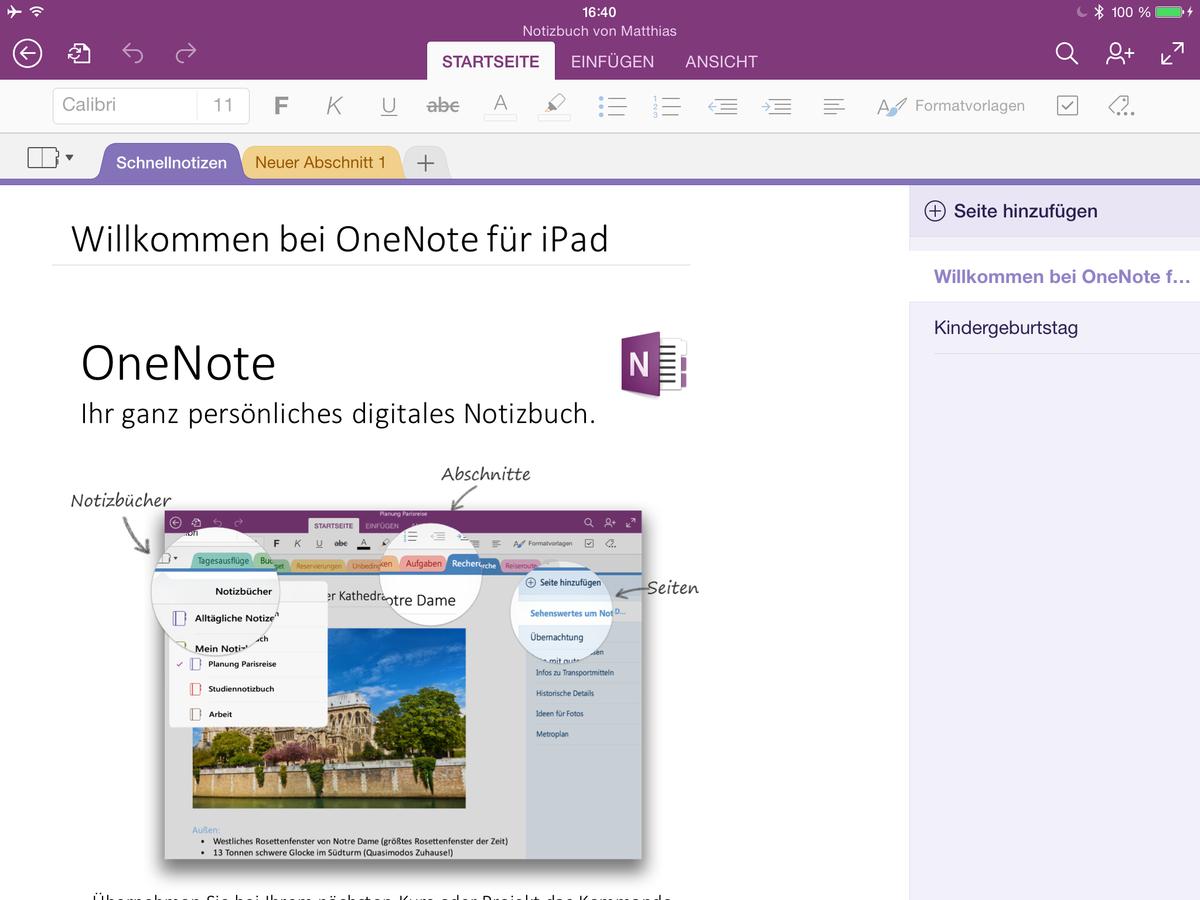 how to use onenote on ipad