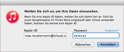 passwort für apple id vergessen