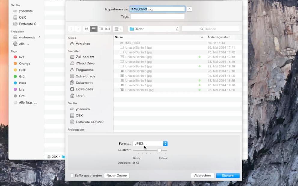 Os X 10 10 Yosemite Video Tipp Bild Datei Formate In Einem Schwung Andern Und Anpassen So Geht S Mac Life