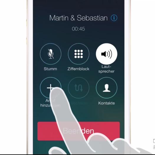 zu dritt telefonieren