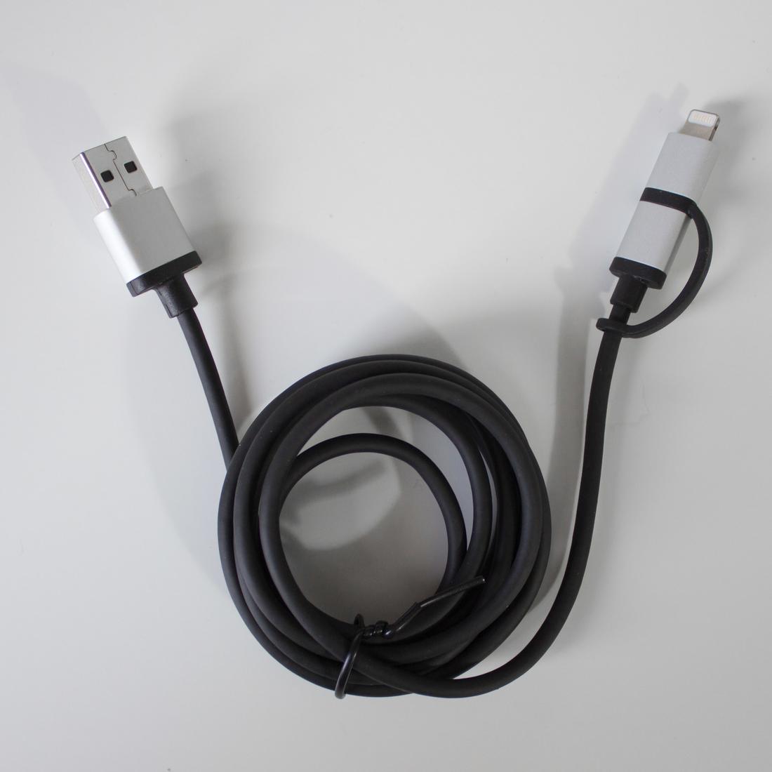 Basics – Verbindungskabel Lightning auf USB-A dunkelgrau 0,9 m MFi-zertifiziertes Ladekabel für iPhone Nylon-umflochten 