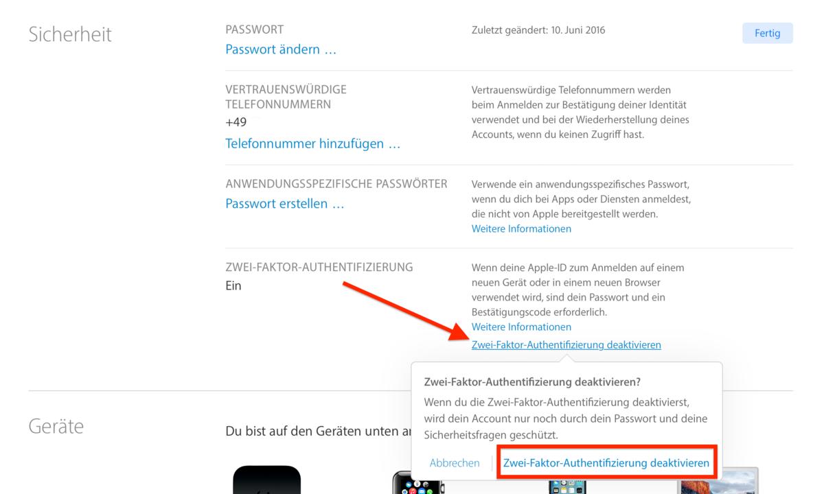 Apple Id Zwei Faktor Authentifizierung Deaktivieren So