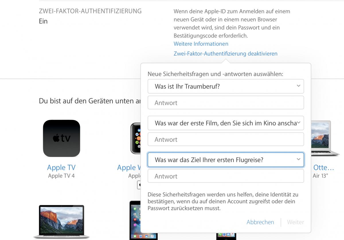 Apple Id Zwei Faktor Authentifizierung Deaktivieren So