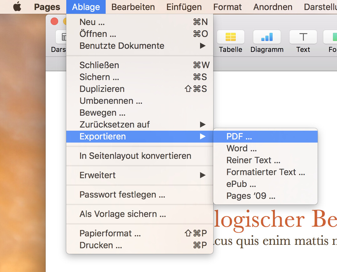 Pages am Mac Dokumente als PDF exportieren so geht's Mac Life