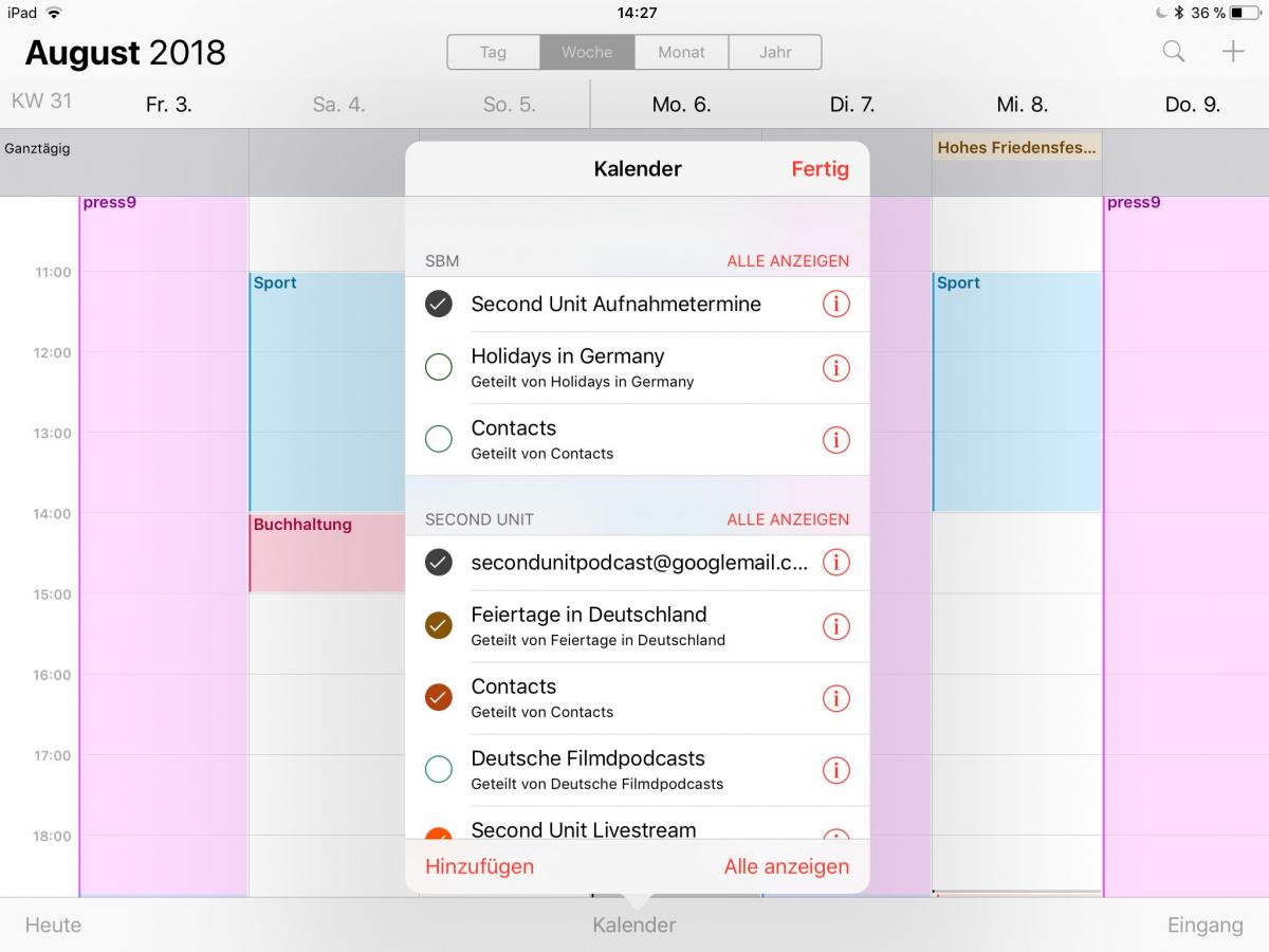 Mehr Farben Kalender Ipad 
