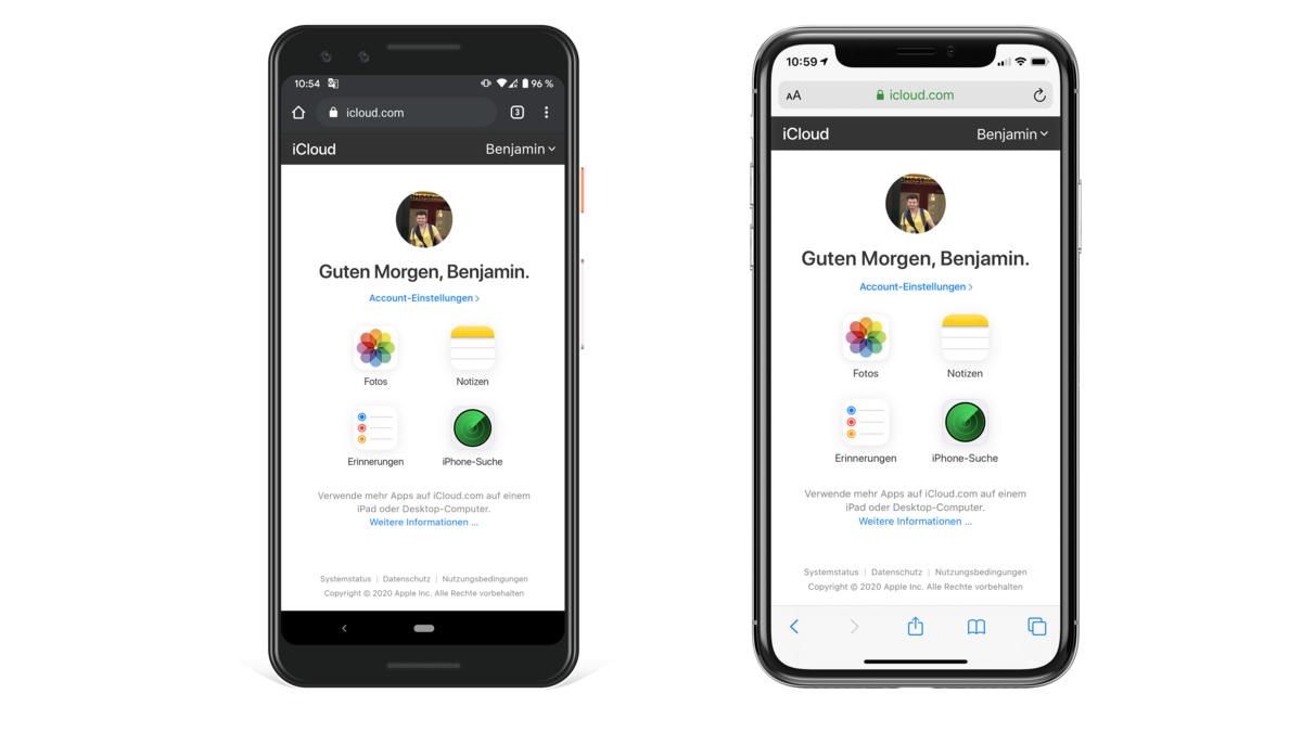 iCloud auf Android Smartphone per Browser nutzen