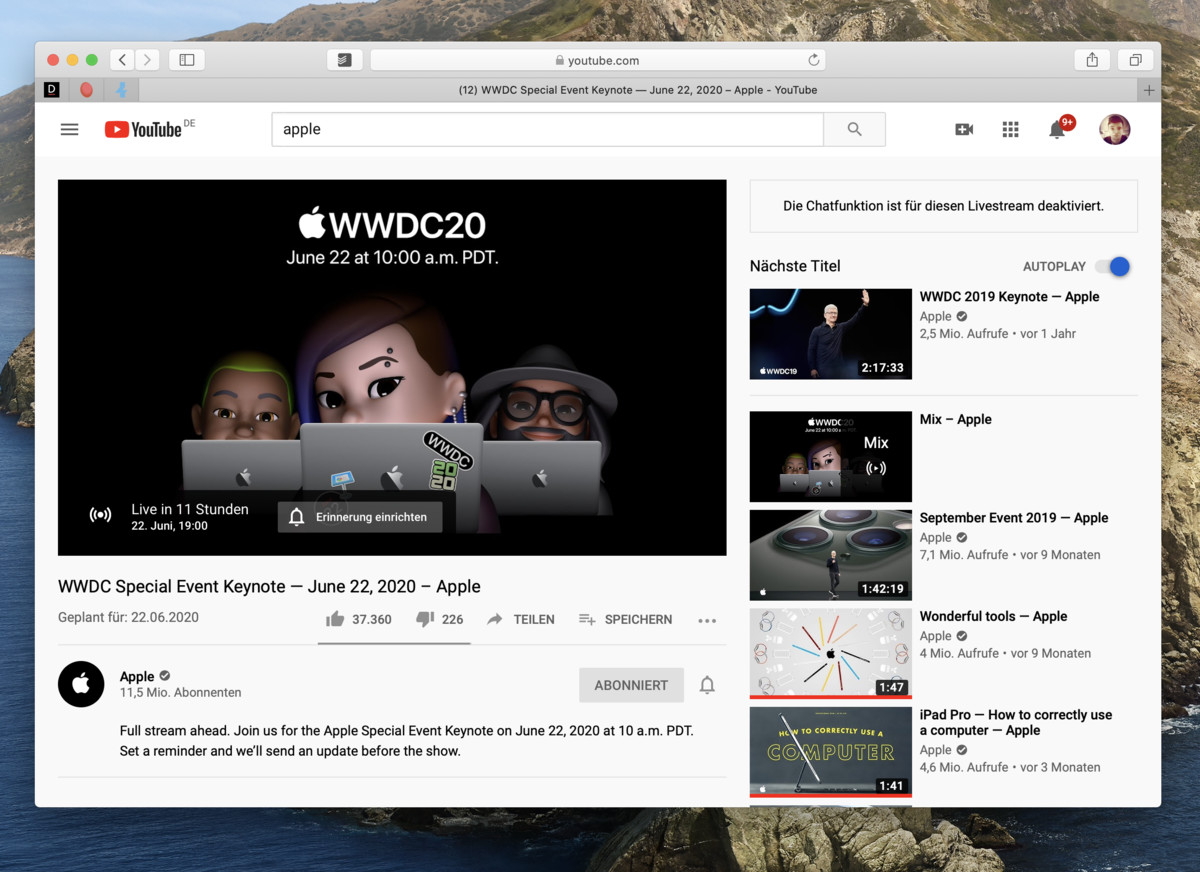 Wwdc youtube live store