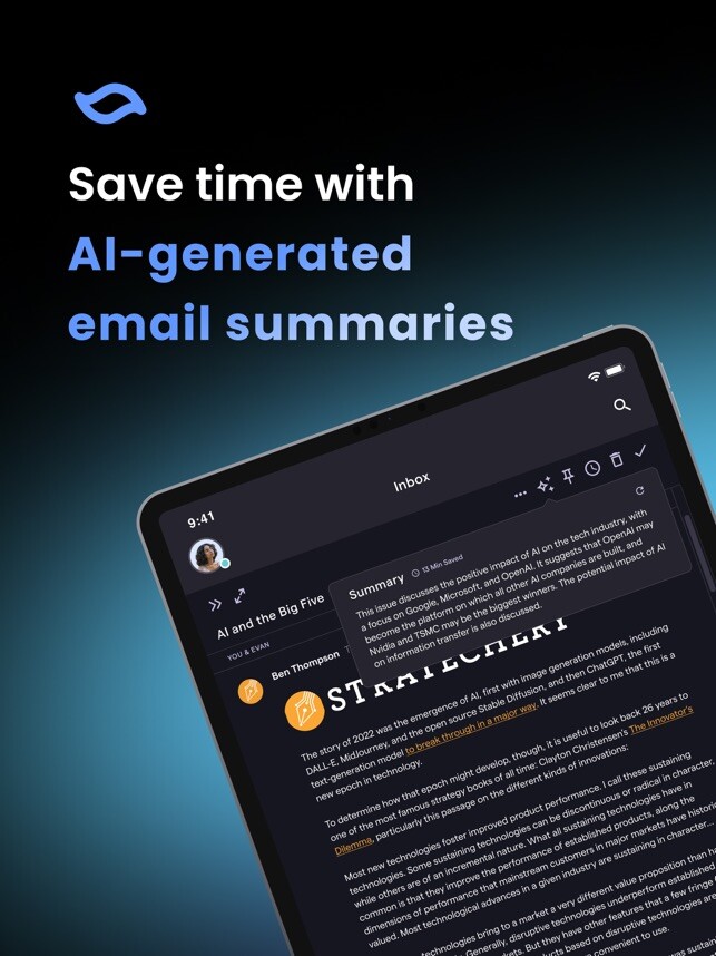 Shortwave EMailApp mit AIFunktionen in neuer Version für iPhone