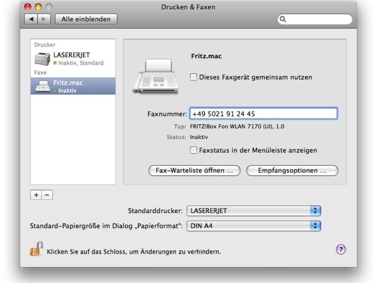 Faxen mit der FRITZ!Box Mac Life