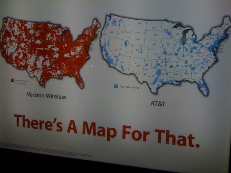 Mit vergleichender Werbung wie dieser versuchte Verizon, AT&T zu attackieren.