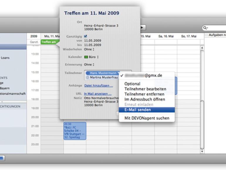 Teilnehmer können direkt &lt;b&gt;per E-Mail benachrichtigt&lt;/b&gt; werden.