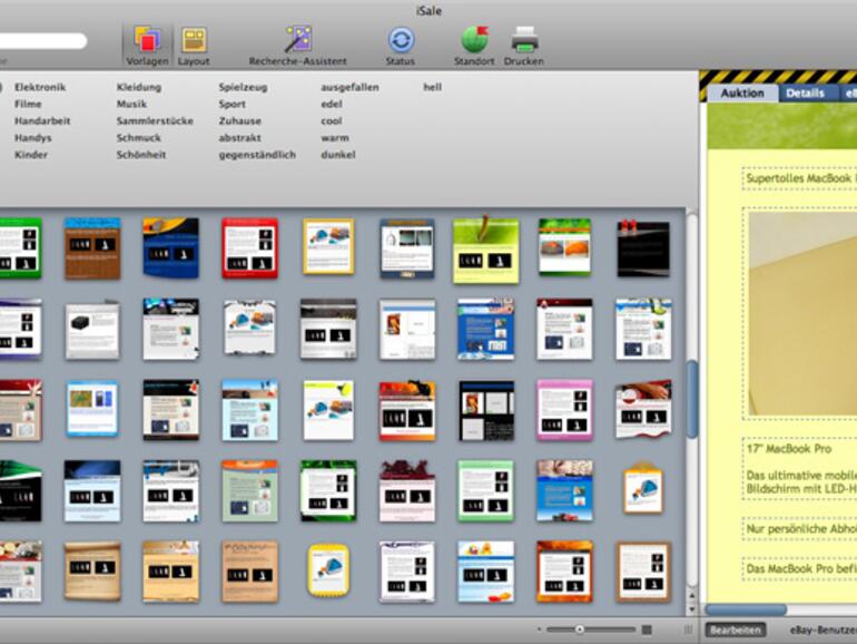 Mit zahlreichen Vorlagen rückt &amp;lt;b&amp;gt;iSale&amp;lt;/b&amp;gt; jeden Artikel ins rechte Licht
