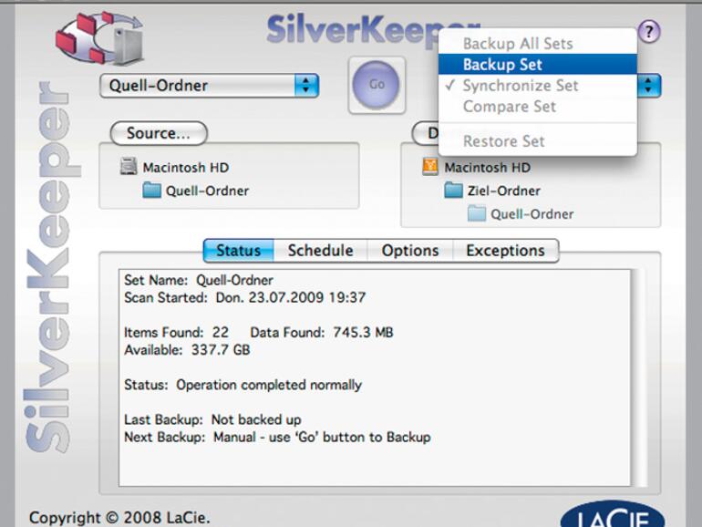 Bei &lt;b&gt;SilverKeeper&lt;/b&gt; müssen Sie den Ordner vor dem Synchronisieren erst einmal auf dem anderen Mac sichern.
