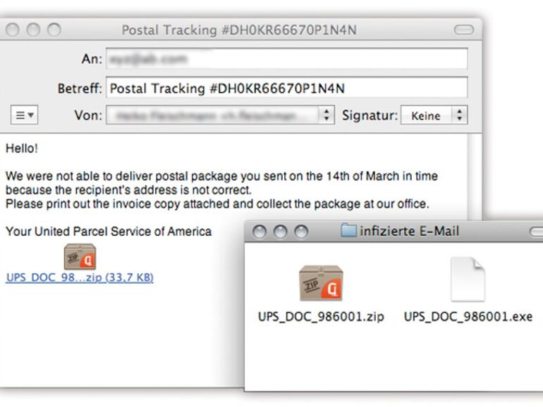 Viren werden gerne &amp;lt;b&amp;gt;per E-Mail&amp;lt;/b&amp;gt; versendet. Sie sind als Rechnungen oder Bilddateien getarnt. In den meisten Fällen handelt es sich hierbei um Windows-Schädlinge.