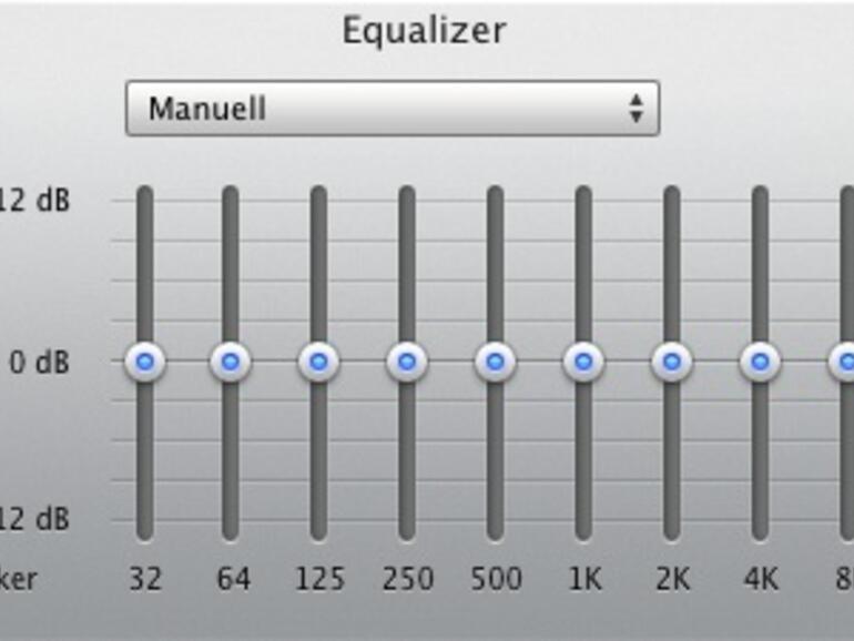 <b>Der Equalizer in iTunes 9:</b> Über den in iTunes integrierten EQ lässt sich die Lautstärke deutlich anheben