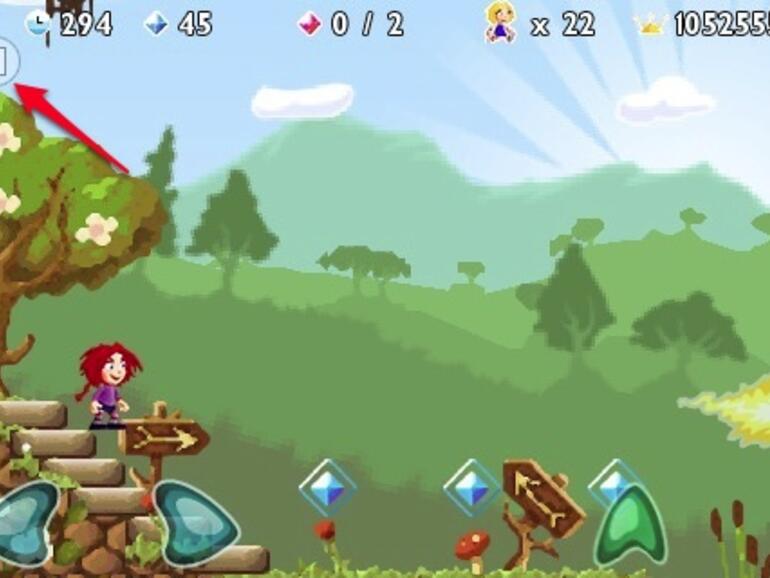 &lt;b&gt;Giana Sisters iPhone&lt;/b&gt; Der Eingang zu Welt 10-1 versteckt sich direkt überhalb der Startposition. Der zum Erreichen dieser Position benötigte Kaugummi befindet sich ein Stück weiter rechts