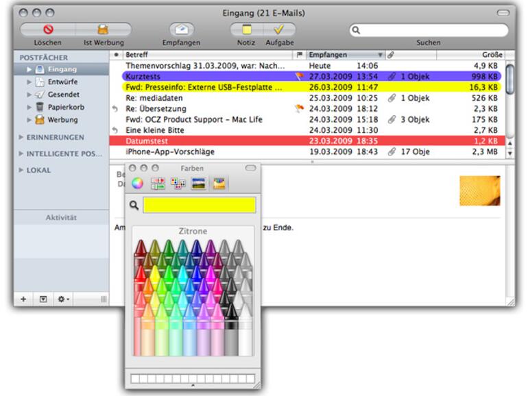 Für mehr Übersicht können Sie sorgen, indem Sie Ihre <b>E-Mails mit farbigen Markierungen</b> versehen.