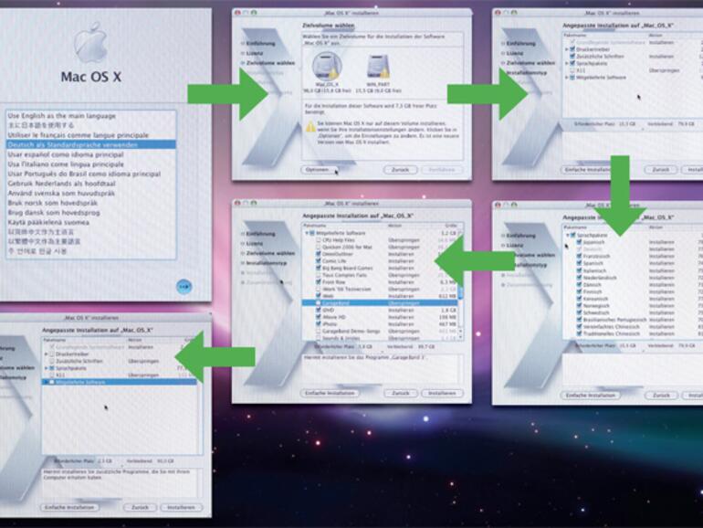 Auch wenn die Idee einer selbstständigen System-Installation abschreckend klingen mag, ist es im Grunde nicht schwierig, denn <b>die Mac-OS-X-Installationsroutine</b> führt den Anwender über alle Hürden.