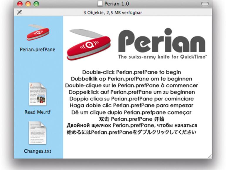 <b>Perian</b>: das Schweizer Offiziersmesser der Videowiedergabe.