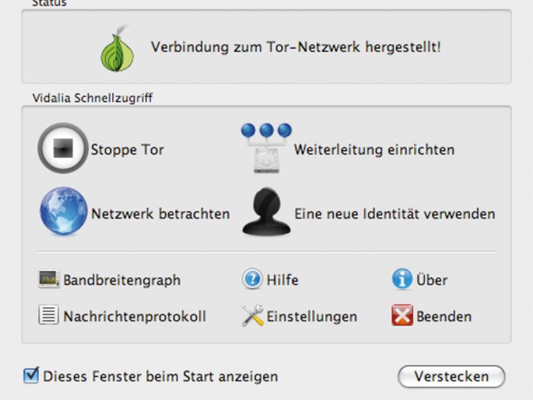 Sicheres Surfen mit aktiviertem <b>Tor-Service</b>.