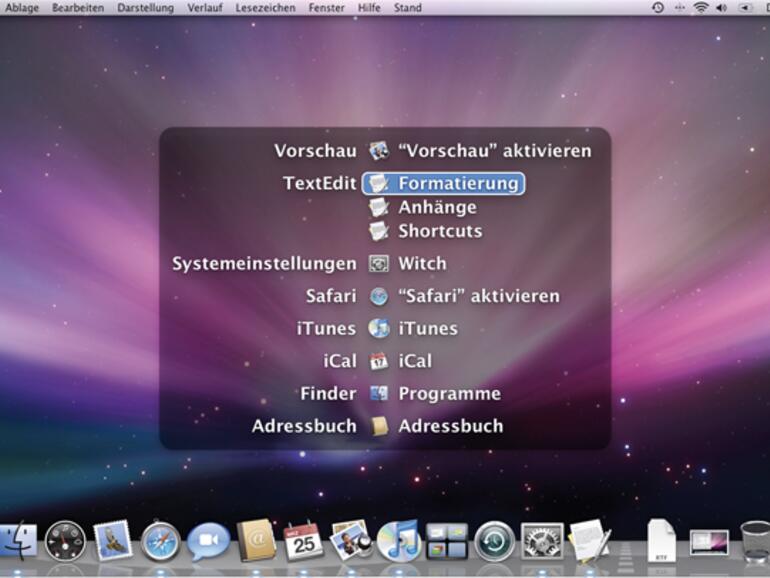 Mit <b>Witch</b> kann man zwischen einzelnen Fenstern wechseln.