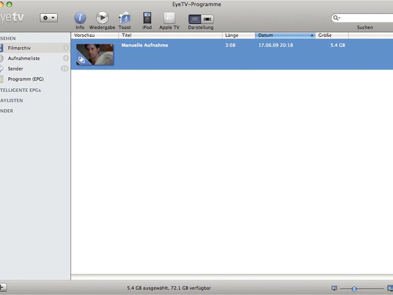 Die Software &amp;lt;b&amp;gt;EyeTV&amp;lt;/b&amp;gt; verfügt über eine eigene Exportfunktion für iPhone und iPod.