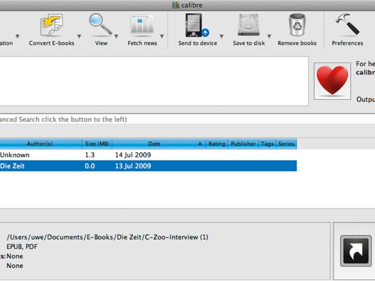 Mit <b>Calibre</b> können Sie Texte in unterschiedlichen Formaten in E-Books im EPUB-Format konvertieren.