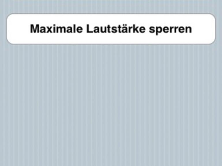 Begrenzen Sie die <b>maximale Lautstärke in Ihrem iPod/ iPhone</b>, um Ihr Gehör zu schützen.