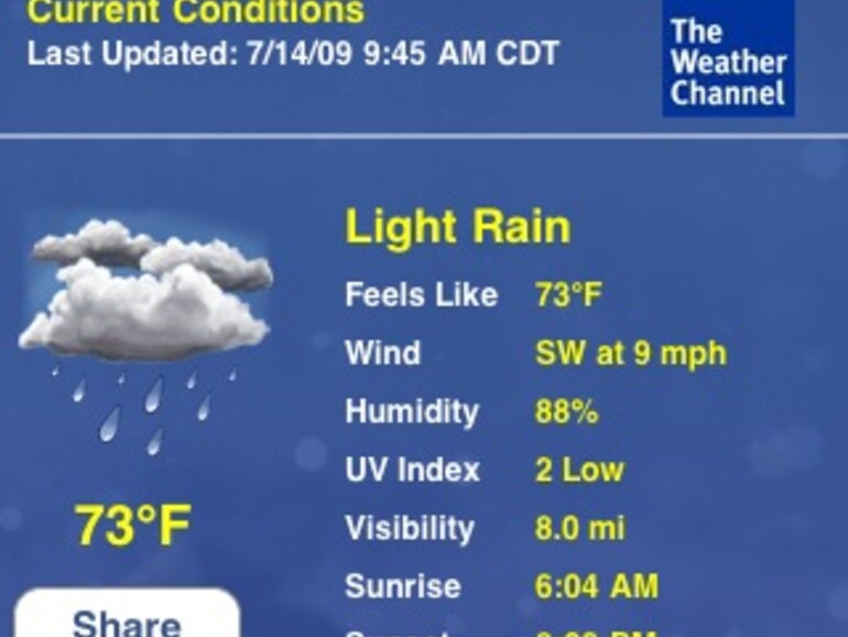 Weather Channel auf dem iPhone...