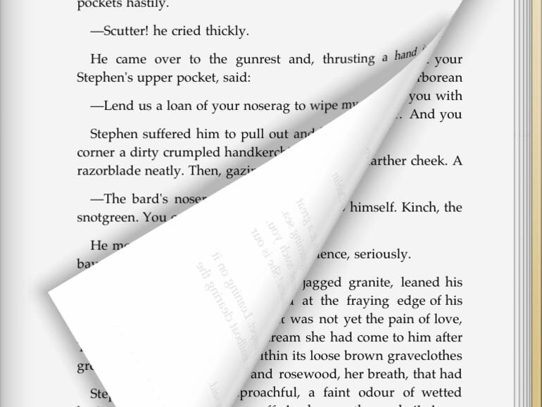 &lt;b&gt;Beim Umblättern in der Hochformatansicht scheint der Text durch das virtuelle Papier hindurch&lt;/b&gt;