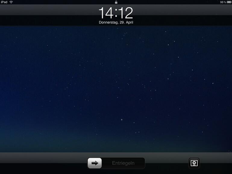 &lt;b&gt;Berührt man das Icon neben dem Entrieglen-Schriftzug, startet der Bilderrahmen-Modus&lt;/b&gt;