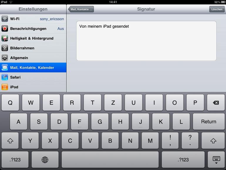 &lt;b&gt;&quot;Von meinem iPad gesendet&quot; muss nicht sein, denn die Signatur lässt sich anpassen&lt;/b&gt;