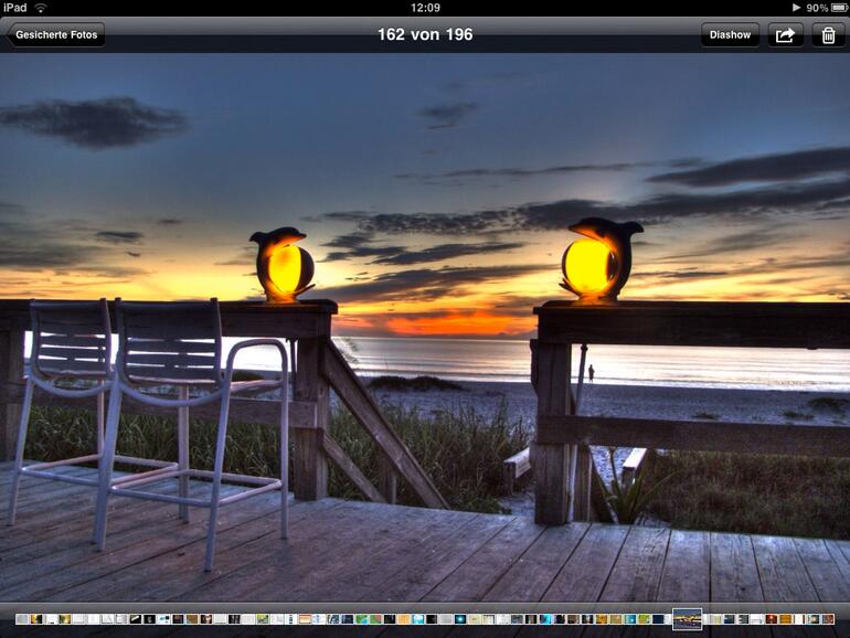 &lt;b&gt;Diashows lassen sich über die Fotos.app auf einem externen Bildschirm anzeigen.&lt;/b&gt;