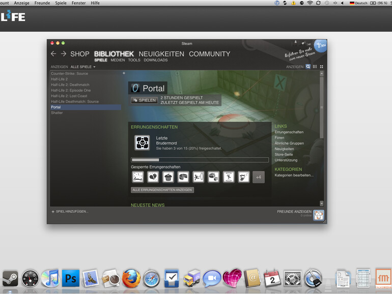 &lt;b&gt;Auch das Achievement-System ist implementiert: Erreicht man bestimmte Ziele in einem Spiel, wird man mit einer virtuellen Medallie ausgezeichnet – das kennt man in ähnlicher Form bereits von der Xbox und PS3&lt;/b&gt;
