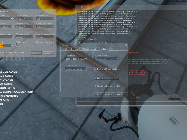 &lt;b&gt;Bei mittleren Detaileinstellungen ist die Vorabversion von Portal auch auf einem fast zwei Jahe alten MacBook Pro (Bildausgabe über externen Bildschirm in 1680x1050 Bildpunkten) flüssig spielbar. Im Schnitt erreichten wir um die 40fps.&lt;/b&gt