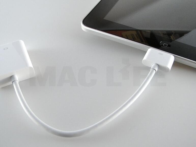 &lt;b&gt;Im Gegensatz zu den AV-Kabeln, lässt sich das iPad bei Verwendung des VGA-Adapters nicht zeitgleich auch laden.&lt;/b&gt;