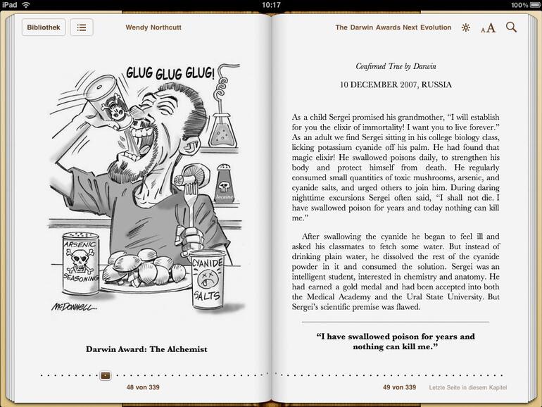 &lt;b&gt;Das Display des iPads ist fantastisch, aber elektronisches Papier bietet den besseren Kontrast und ist netter zu den Augen ...&lt;/b&gt;