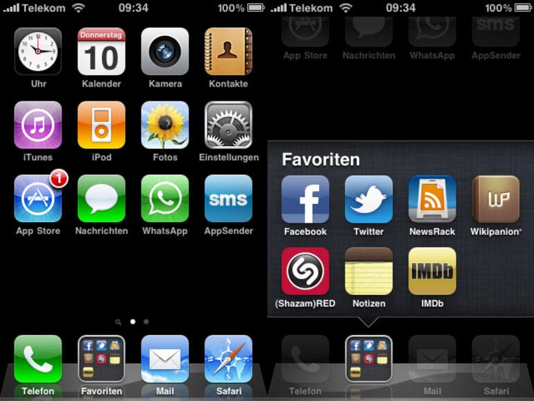 &lt;b&gt;Ordner im dock: &lt;/b&gt;Für den schnellen Zugriff auf bestimmte Apps können Ordner auch im Dock abgelegt werden