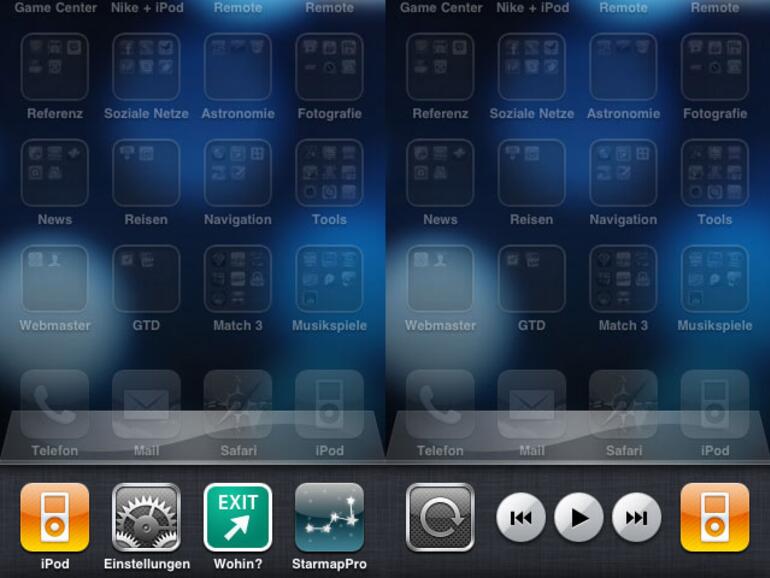 &lt;b&gt;Doppelklick, neu erfunden: &lt;/b&gt; Innerhalb einer App löst ein Doppelklick auf den Homebutton das Multitasking-Menü auf. Ist keine App gestartet werden iPod-Steuerung und Verriegelung für die Displayausrichtung eingeblendet