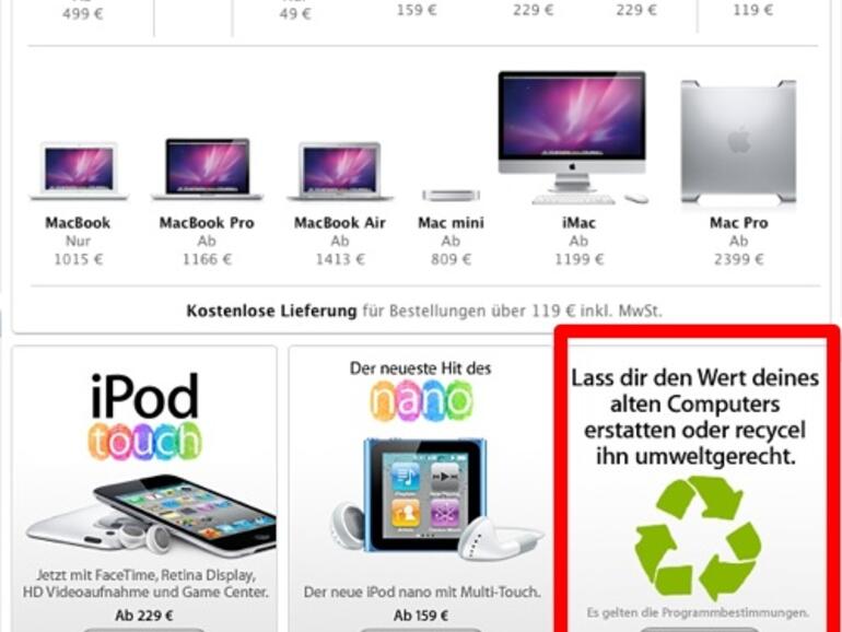 &amp;lt;b&amp;gt;Der Mac- und Windows-PC-Ankauf versteckt sich hinter diesem Banner im Apple Store &amp;lt;/b&amp;gt;