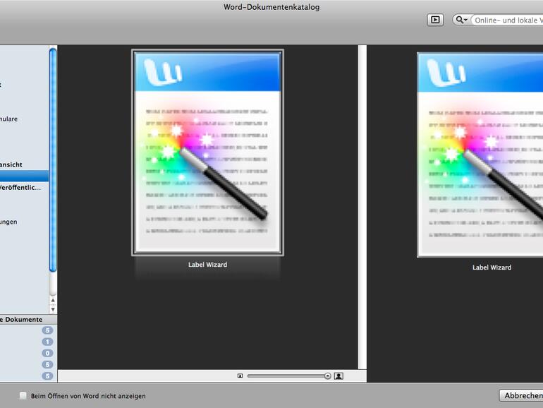 &lt;b&gt;Vorlagen-Galerie:&lt;/b&gt; Kaum ein Anlass ohne passende Vorlage. Aber Vorsicht bei Online-Vorlagen, denn Microsoft kann deren Sicherheit nicht garantieren.