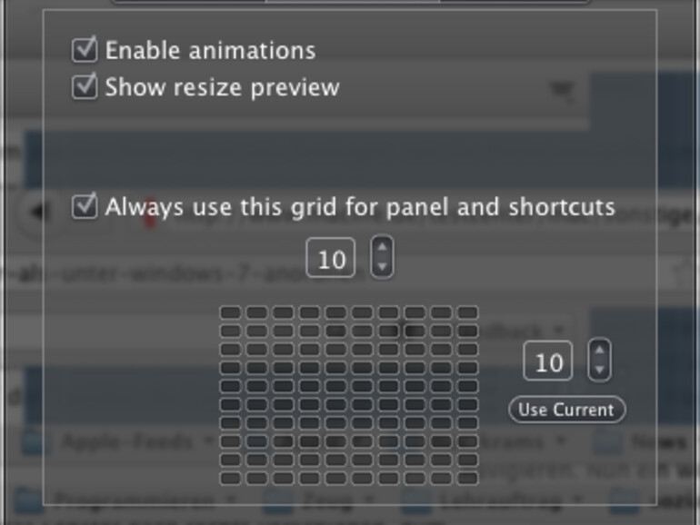 10 x 10 Felder lassen sich in Divvy anlegen