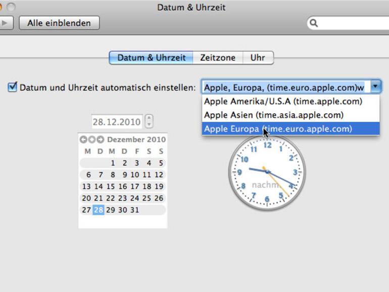 Systemeinstellung Datum & Uhrzeit Uhrzeit automatisch einstellen lassen Mac Life Systemeinstellung Datum & Uhrzeit Uhrzeit automatisch einstellen lassen Mac Life