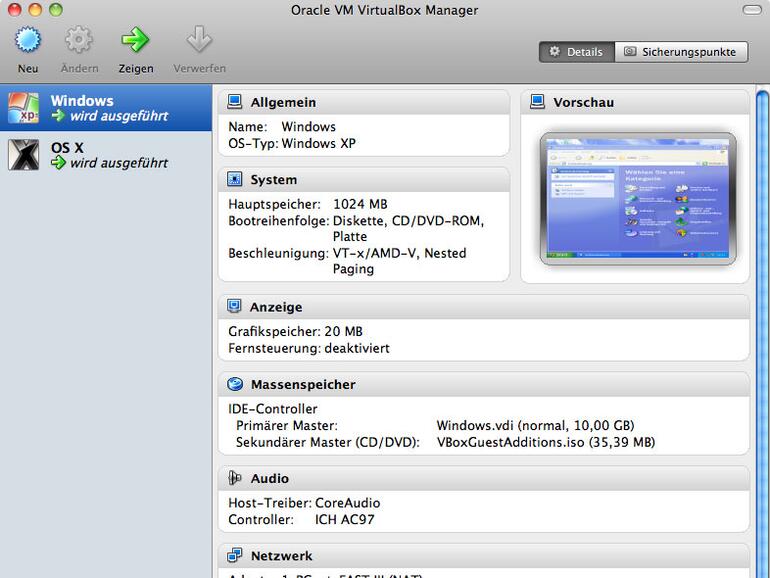 Umfangreiche Konfigurations-Optionen ermöglichen Ihnen die volle Kontrolle über Ihren virtuellen PC